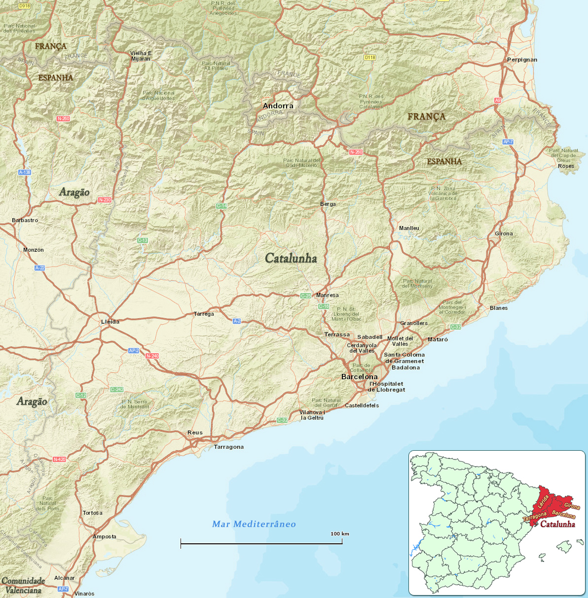 Mapa Catalunha