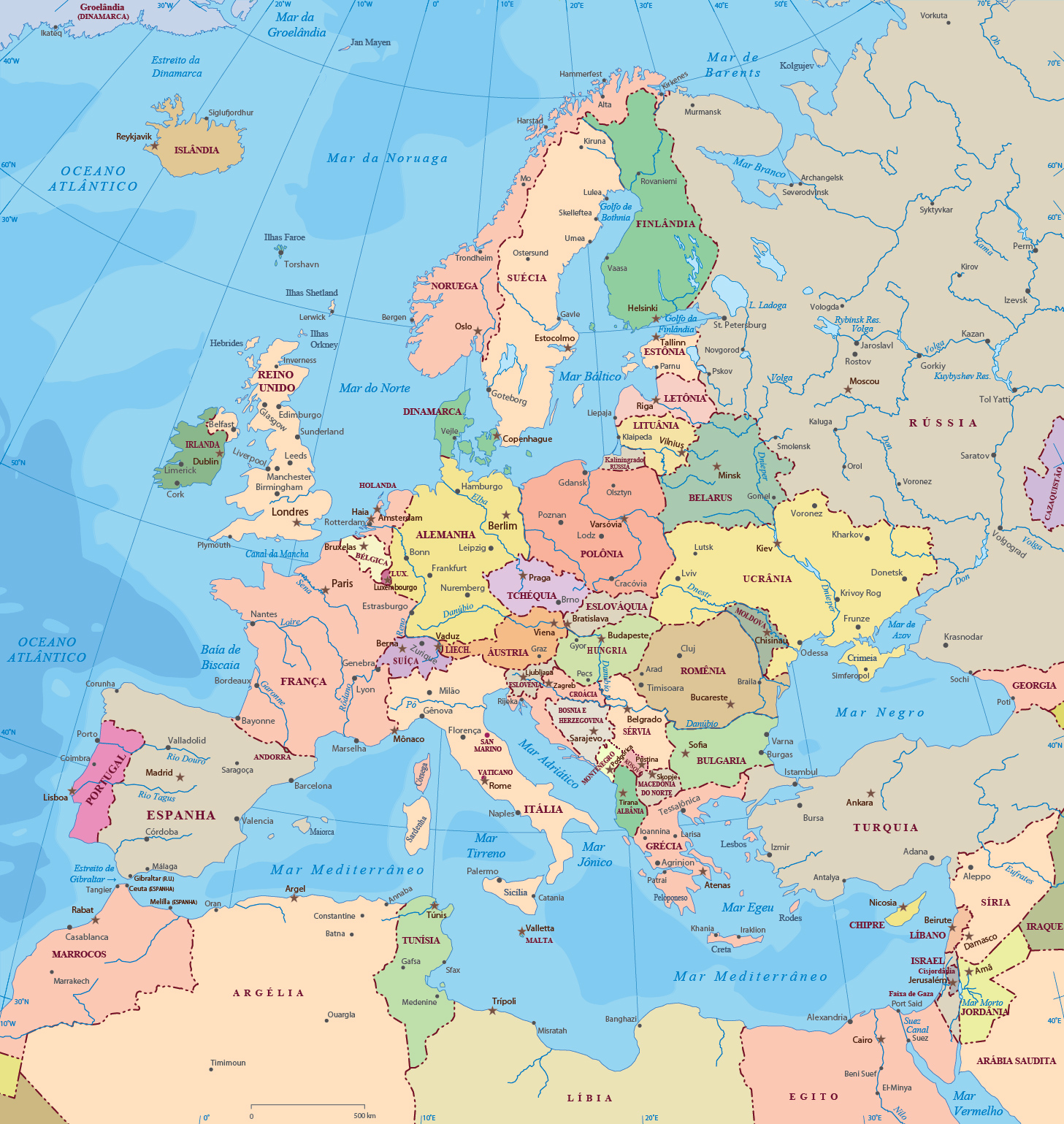 Europa Mapa , Mapa da Europa